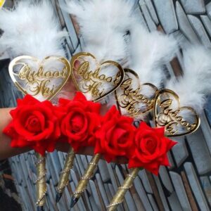 Qubool hai Customize Beautiful Nikah Pen with Red Roses | Customised for Wedding Ceremony | Ball Pen  (Ink Color - Blue)