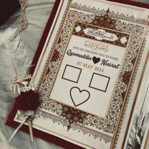 Qubool hai Customized nikahnama certificate and thumb booklet for wedding. Greeting Card (Copy)
