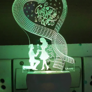 D Illusion LED Light|Love you Forever Night Lamp  (10 cm, Multicolor)
